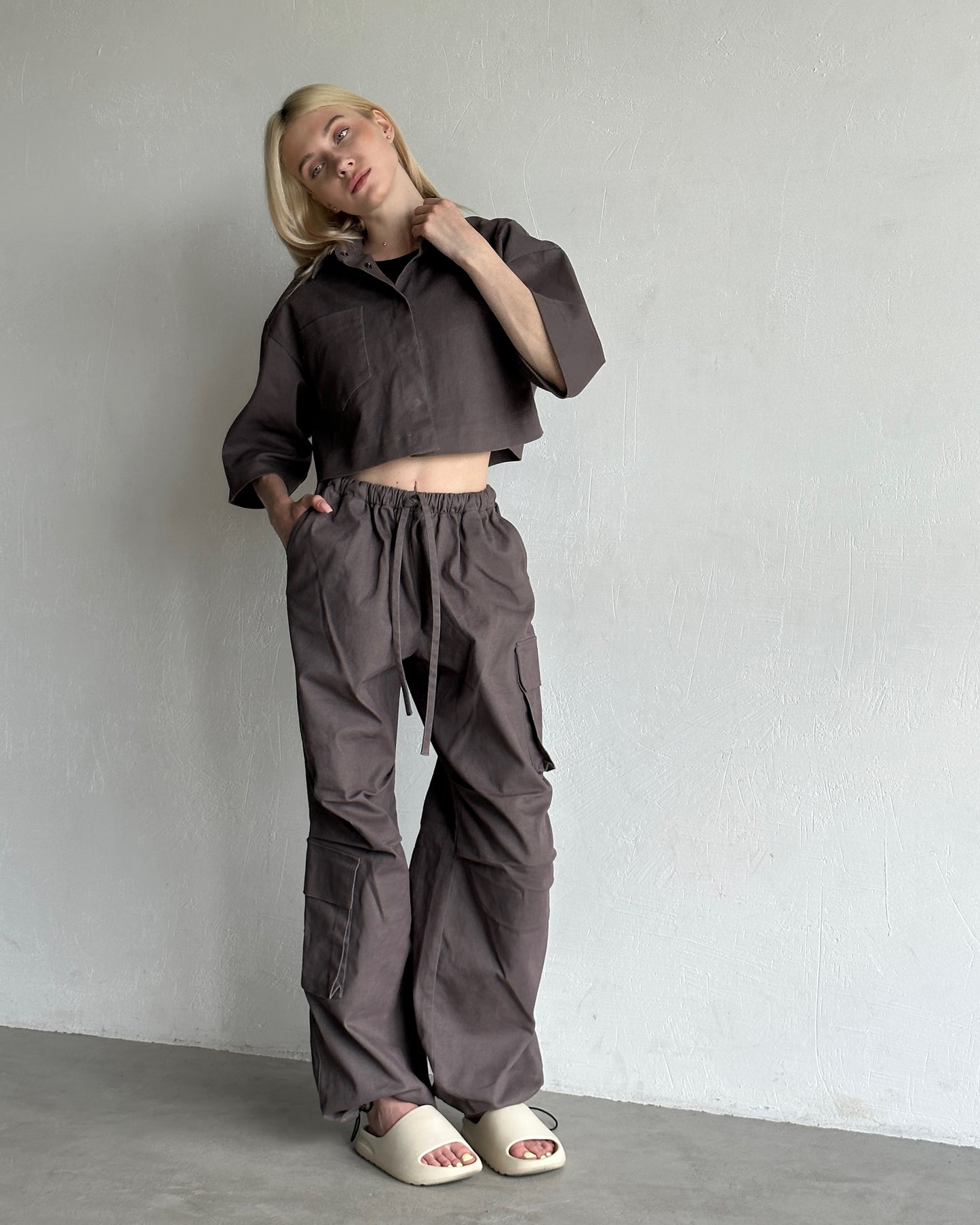 Сорочка cropped anthracite