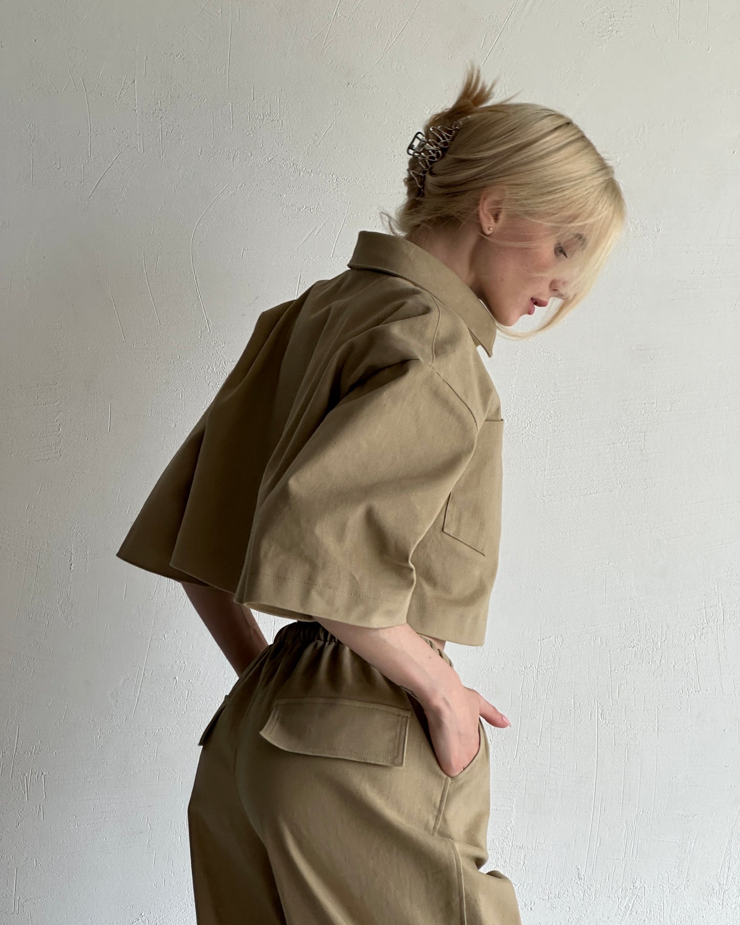 Сорочка cropped sand