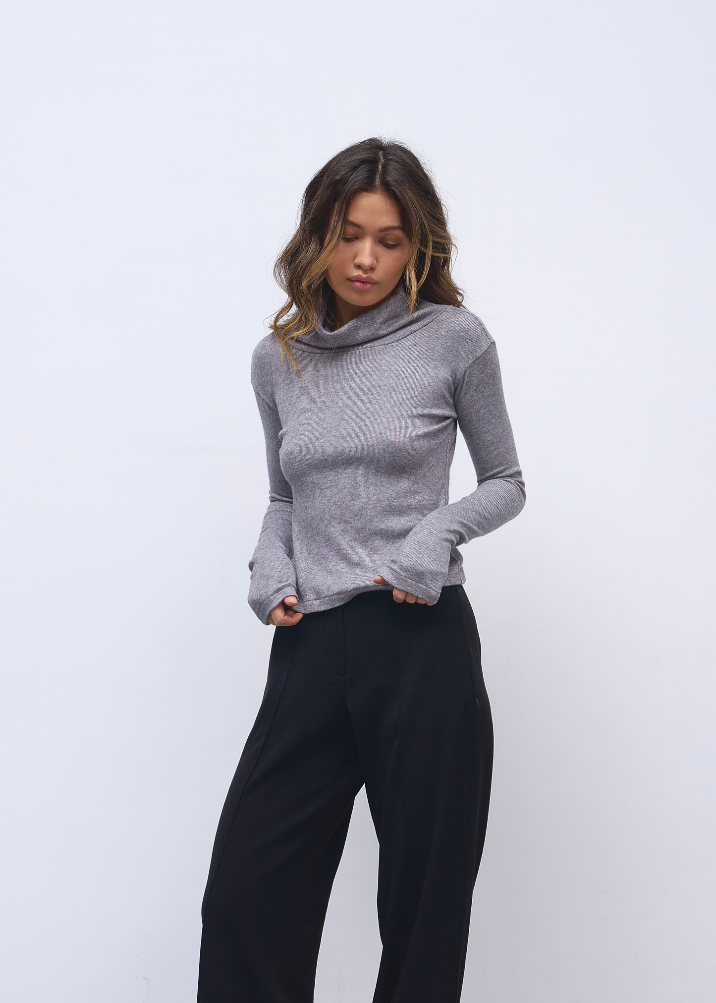 Гольф knit melange grey