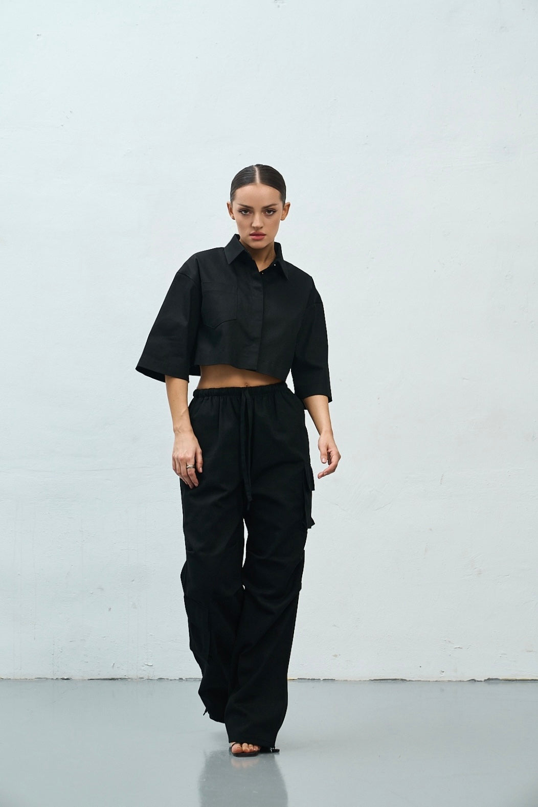 <tc>Pants cargo black</tc>
