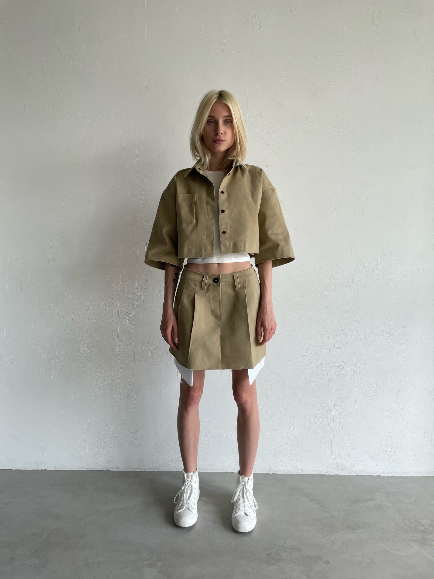 Сорочка cropped sand