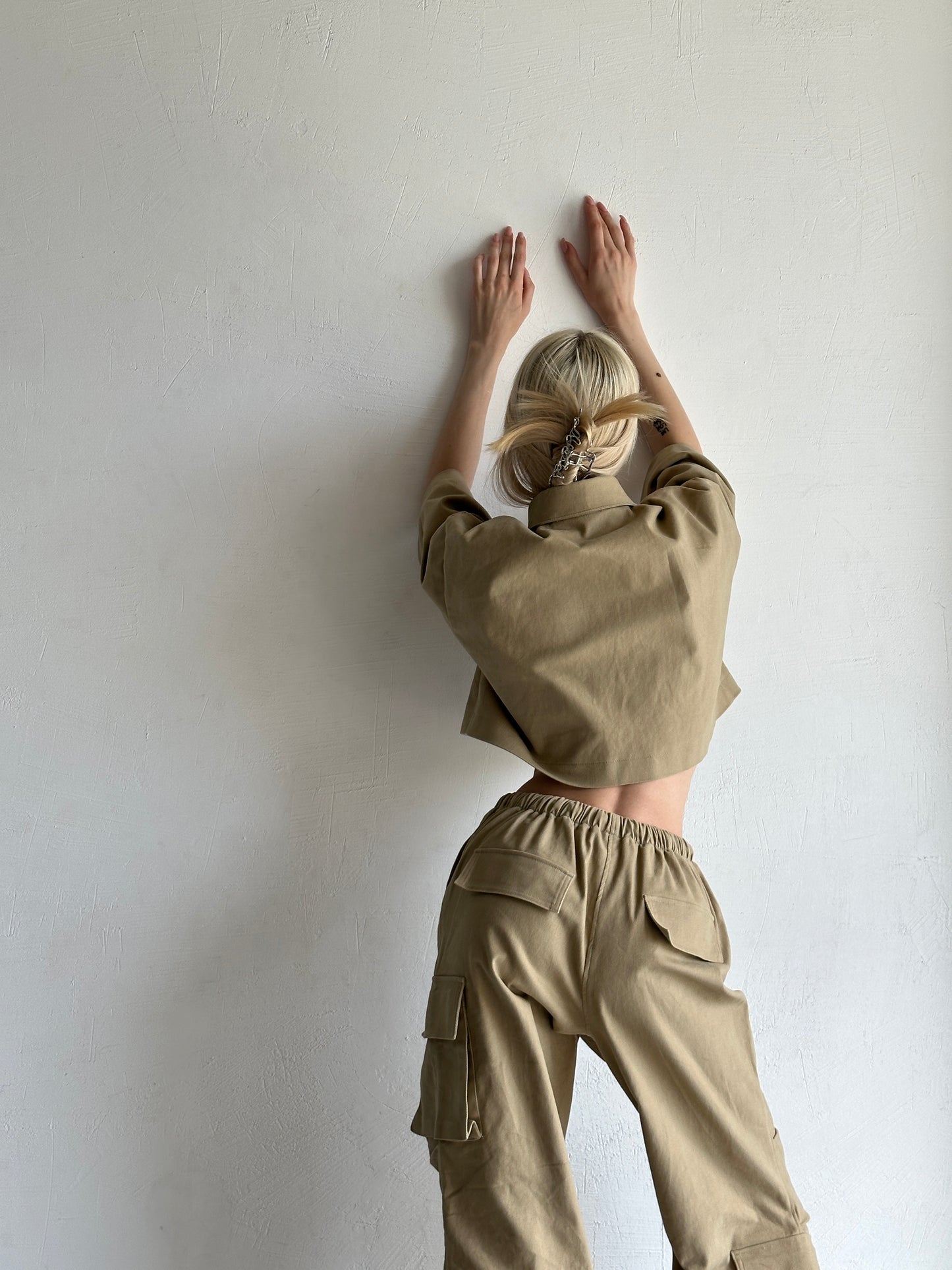 Сорочка cropped sand