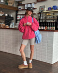 Бомбер fleece hot pink