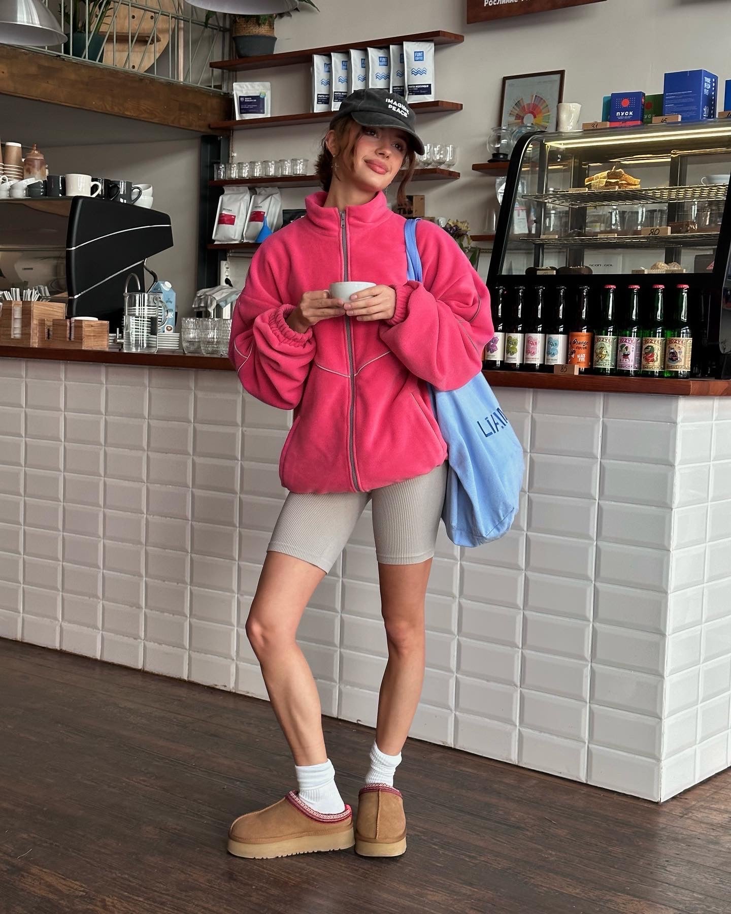 Бомбер fleece hot pink