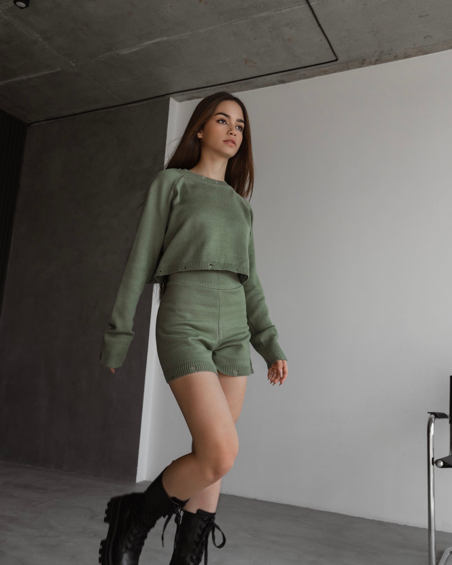 Костюм knit olive