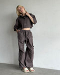 Сорочка cropped anthracite