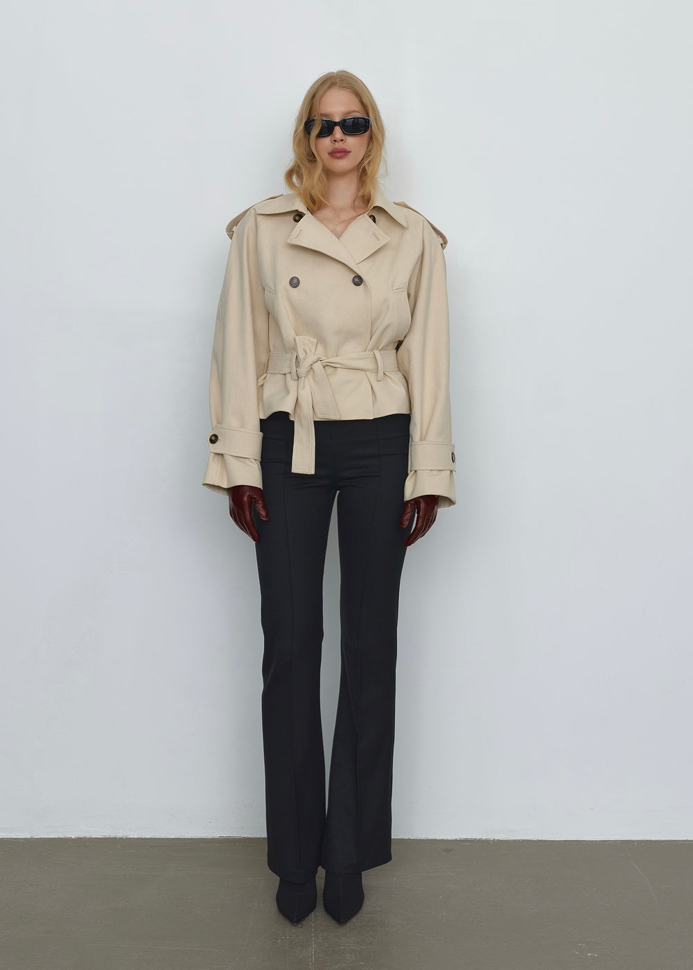 Тренч short ivory
