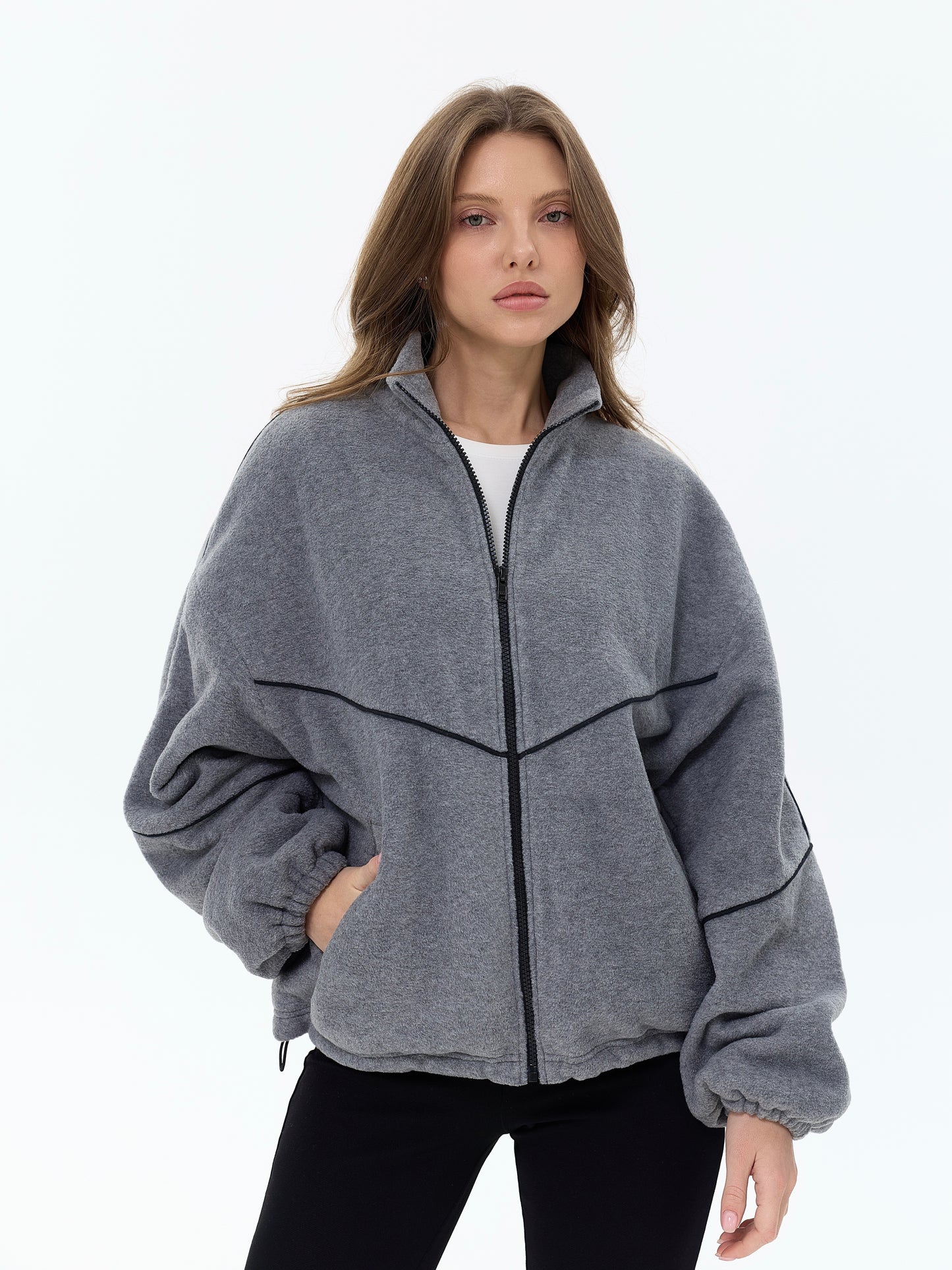 Бомбер fleece grey