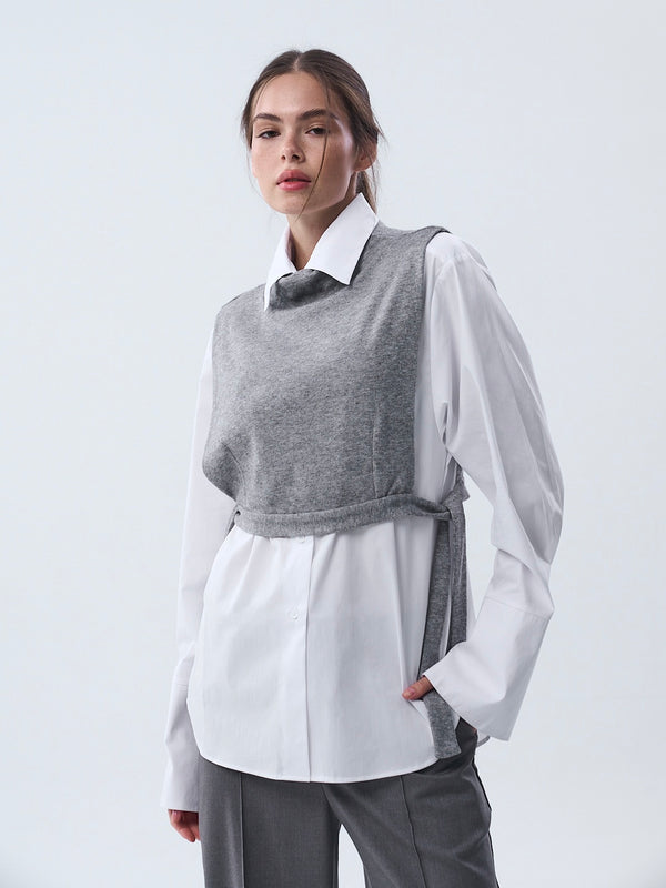 Топ knit melange grey