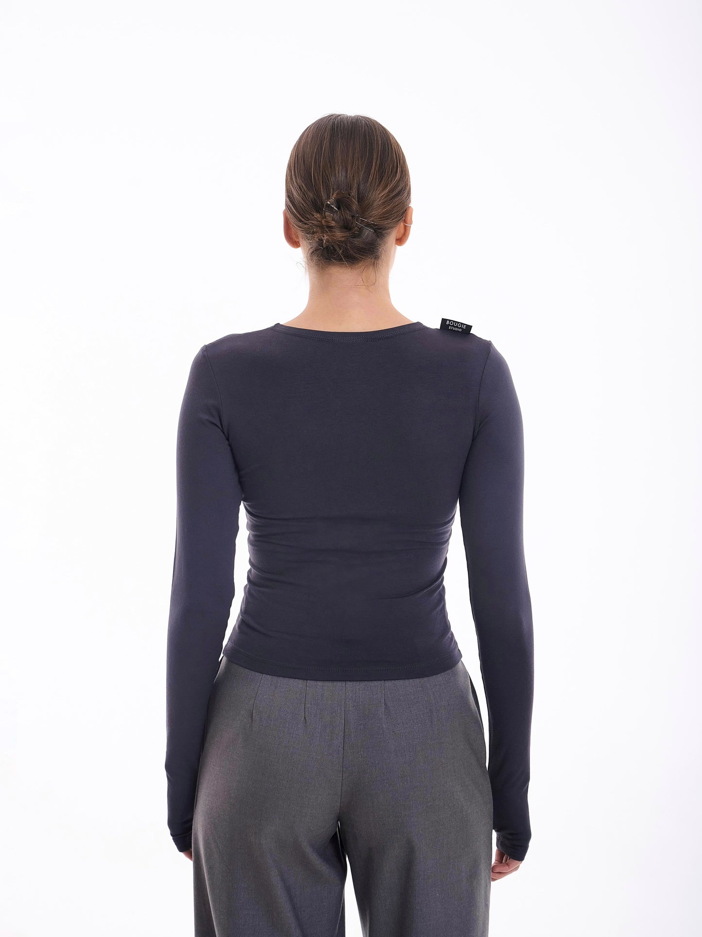 <tc>Longsleeve viscose anthracite</tc>