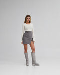 <tc>Slit smoke grey skirt</tc>